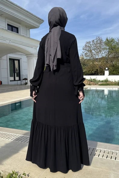 Irmak Elbise Siyah - Resim 7