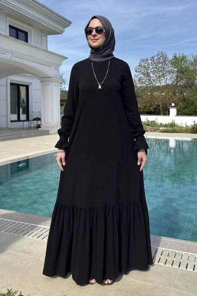 Irmak Elbise Siyah - Resim 5