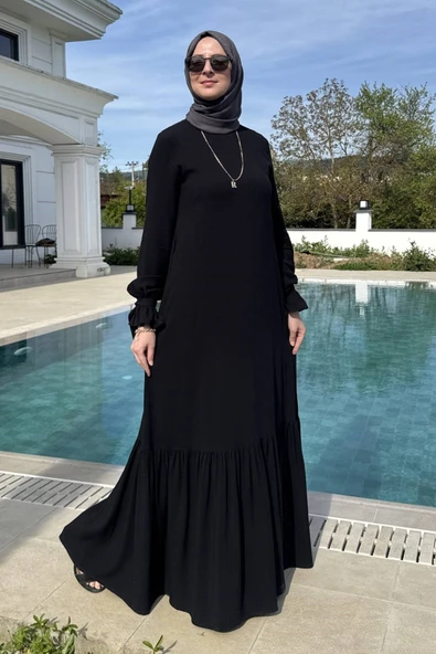Irmak Elbise Siyah - Resim 8
