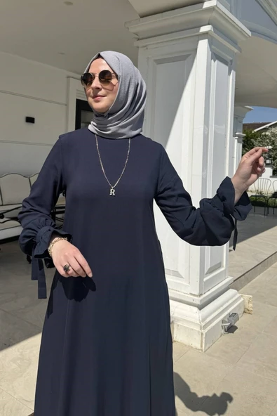 Irmak Elbise Lacivert - Resim 6