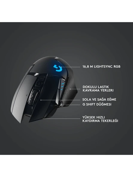 Logitech G502 Lightspeed Kablosuz Oyuncu Mouse - Resim 6