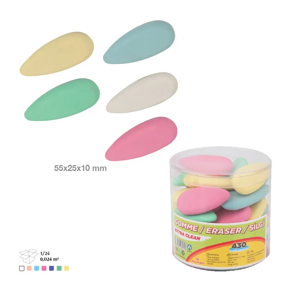 Ark Pastel Renkli Damla Silgi 15 Adet Karışık Renk ürün görseli 1