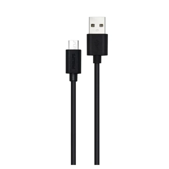 Philips UsbA to Micro 3A 45W Universal Hızlı Şarj ve Data Kablosu 2m Siyah DLC3106U ürün görseli 1