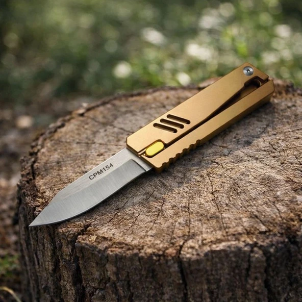 Knivox Sibirya Company CPM 154 Çelik Sürgülü Çakı - Gold Seri ürün görseli 1