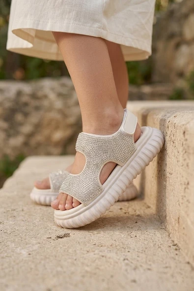 Marco Kids 152-08-26Y845 B-1 Bej Taşlı Sandalet ürün görseli 1