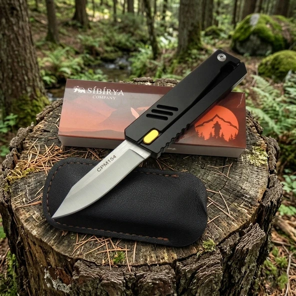 Knivox Sibirya Company CPM 154 Çelik Sürgülü Çakı - Black Seri ürün görseli 1