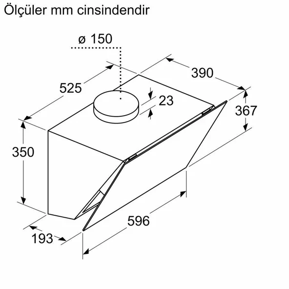 Profilo DVK6J669 Davlumbaz 60 CM Duvar Tipi Siyah - Resim 7