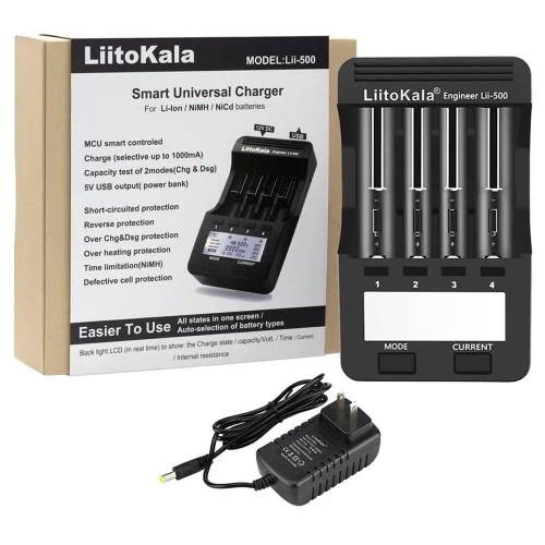 LiitoKala Lii-500 — 4 Yuvalı Akıllı Pil Şarj, Deşarj ve Kapasite Test Cihazı ürün görseli 1