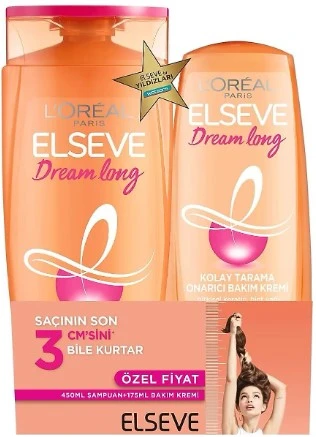 L'Oreal Paris Elseve Dream Long 300 ml Şampuan + 175 ml Saç Kremi Set ürün görseli 1