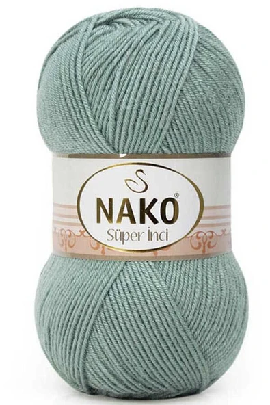 Nako Süper İnci 11537 Pastel Yeşil 5 Adet Örgü İpi ürün görseli 1
