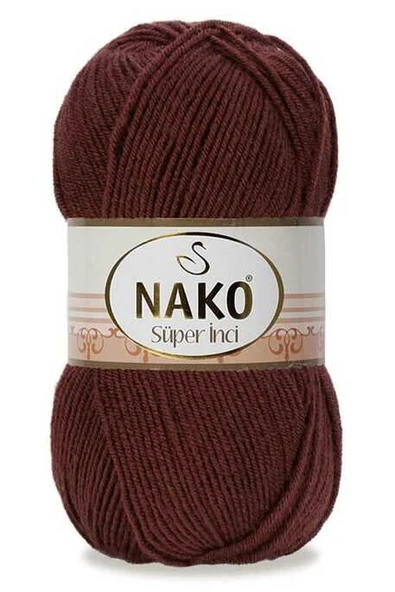 Nako Süper İnci 13863 Kızıl Kahve 5 Adet Örgü İpi ürün görseli 1