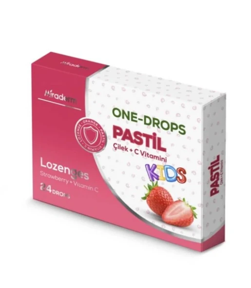 One Drops Çilek + C Vitamini Kids  24 Pastil 8684252160464 ürün görseli 1