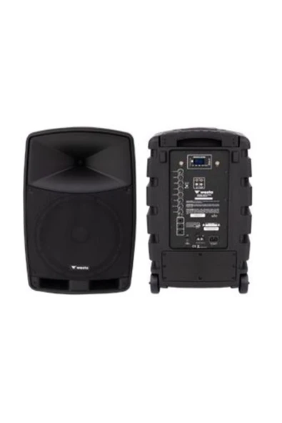 Westa WAP-12505 300 WATT 12 2 YOLLU 2 EL TELSİZ MİKROFONLU BLUETOOTH ÖZELLİKLİ ŞARJLI AKTİF KABİN HO ürün görseli 1