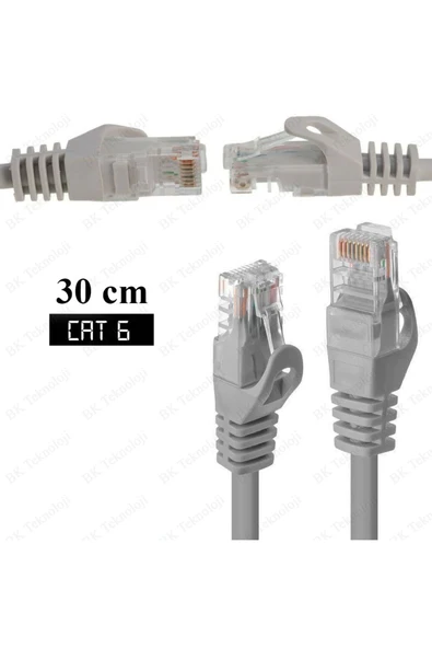 ERAT 30cm Kısa Cat6 Fabrikasyon Ethernet Lan Ağ Network Patch Kablo - Resim 4