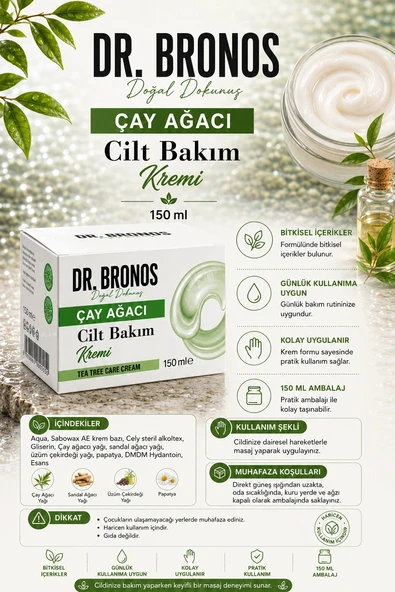 Dr. Bronos - Çay Ağacı Cilt Bakım Kremi 150 Ml - Resim 2