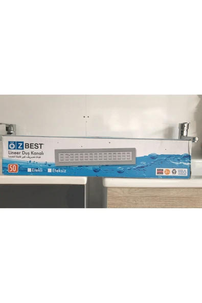 ÖZBEST LİNEER DUŞ KANALI 50 CM PASLANMAZ ÇELİK KOKU ÖNLEYİCİ ELEKLİ ürün görseli 1
