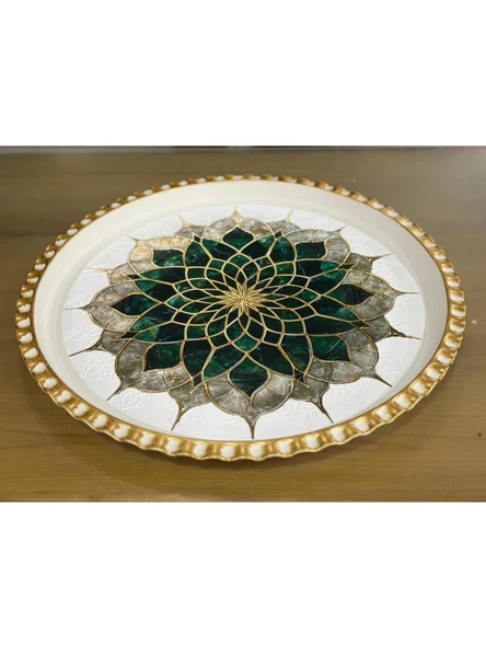 Acar Rose Desenli Yuvarlak Tepsi 47 cm ürün görseli 1