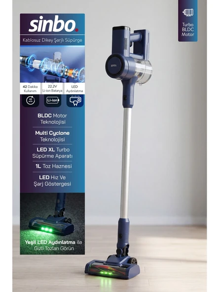 SİNBO SVC-8636 KABLOSUZ DİKEY SÜPÜRGE ürün görseli 1