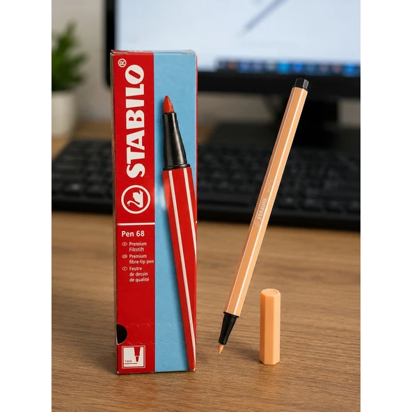 Keçe Uçlu Boya Kalemi 1 mm Pastel Turuncu 68/25 10 Lu Paket ürün görseli 1