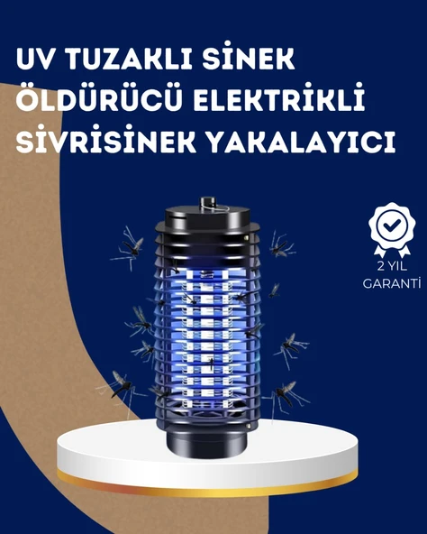 Elektrikli UV Işıklı Sivrisinek ve Böcek Öldürücü – Sessiz ve Güvenli Tuzak ürün görseli 1