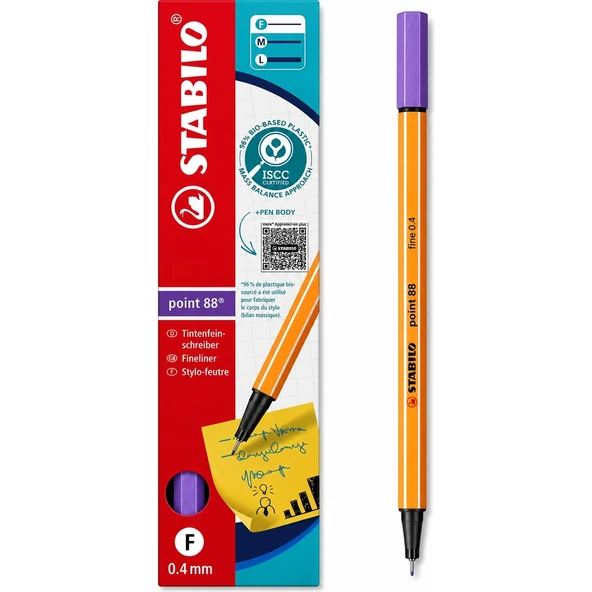 Keçe Uçlu Ince Kalem 88 Point 0.4 mm Mor 88/55 10 Lu Paket ürün görseli 1