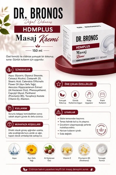 Dr. Bronos - HMDPLUS Masaj Kremi 150 Ml - Resim 2