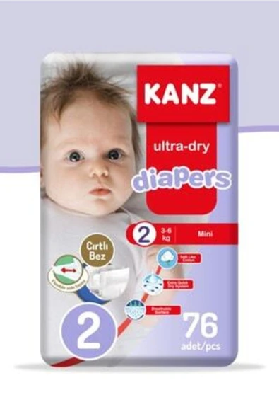 Kanz Çocuk Bezi 2 Numara 76 lı bebek bezi ürün görseli 1