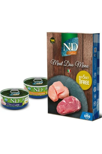 N&D Meat Duo Menu Tavuklu Ve Kuzu Etli Yetişkin Kedi Konservesi 70 Gr z 6 ürün görseli 1