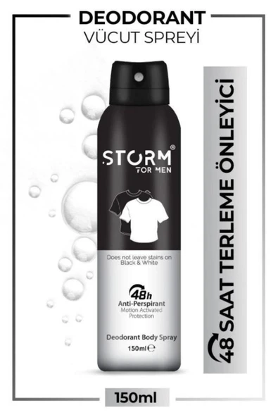 STORM DEODORANT 150ML ERKEK BLACK WHİTE ürün görseli 1