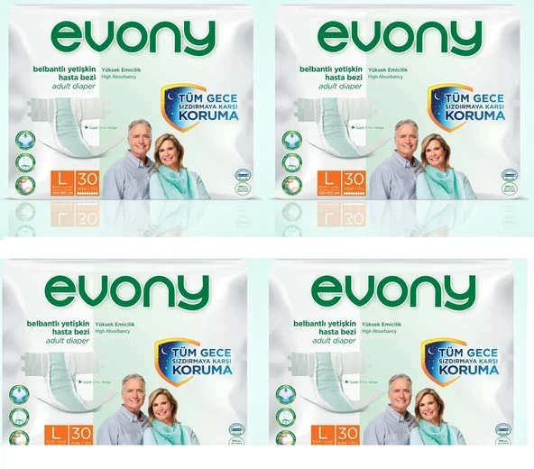 Yetişkin Hasta Bezi Large 120 Adet  EVONY ürün görseli 1