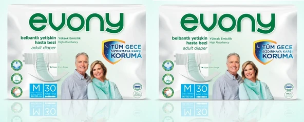 EVONY Yetişkin Hasta Bezi Medıum 60 Adet ürün görseli 1