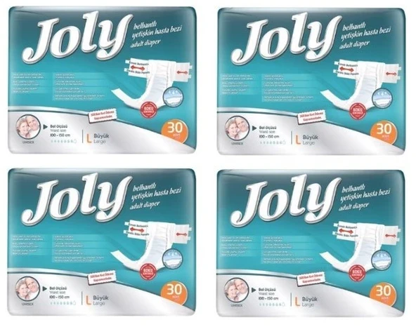 JOLY Bel Bantlı Hasta Bezi Large Büyük Boy 120 Adet ürün görseli 1