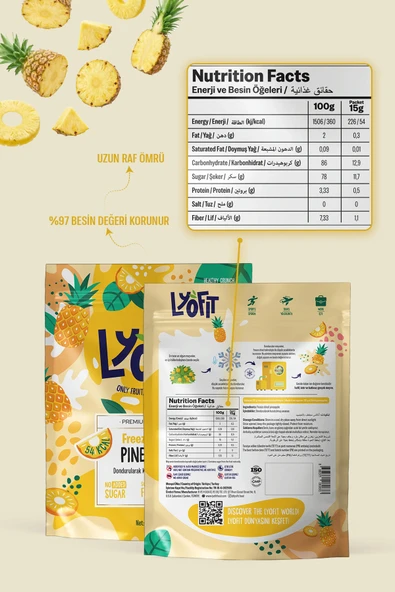 Freeze Dried Ananas 15g - Resim 5