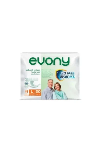 Evony Bel Bantlı Yetişkin Hasta Bezi Large Beden 30 Lu Paket ürün görseli 1