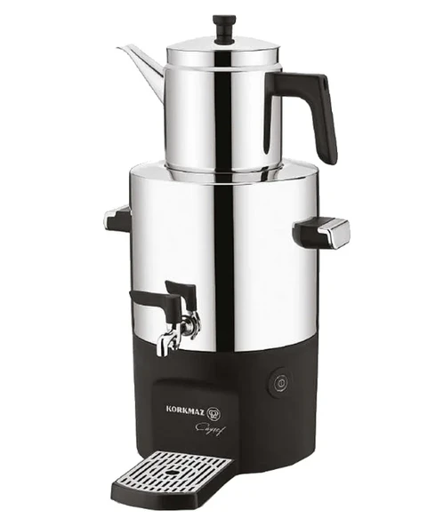 Korkmaz A841-01 Çayşef Inox Parlak 2000 W Çelik Semaver ürün görseli 1