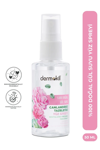 DERMOKİL GÜL SUYU CANLANDIRICI YÜZ SPREYİ 50 ML ürün görseli 1