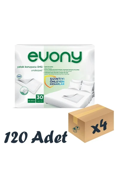 EVONY Yatak Koruyucu Örtü 60X90 Cm 30 Lu 4 Paket 120 Adet ürün görseli 1