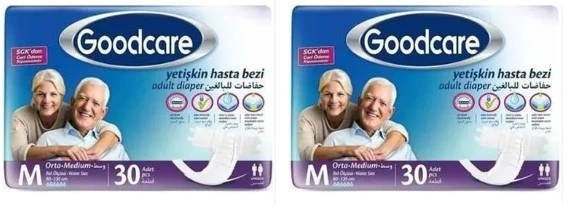 GOODCARE Bel Bantlı Hasta Bezi 60 Adet Orta Medium ürün görseli 1