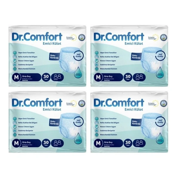 DR.COMFORT Hasta Bezi Yetişkin Emici Külot M-orta 120 Adet (4PK-30) ürün görseli 1