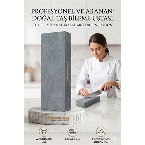 Profesyonel Doğal Bileme Taşı | Islak Yağlı ve Kuru Kullanım | Şef Bıçak Bileyici 723078 ürün görseli 1