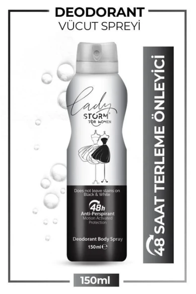 STORM DEODORANT 150ML KADIN BLACK WHİTE ürün görseli 1