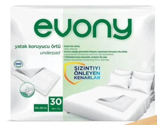 EVONY Hasta Yatak Koruyucu 60X90cm 240 Adet (8pkX30) (kaymaz Özellikli) ürün görseli 1