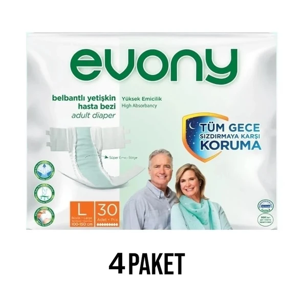 EVONY Yetişkin Hasta Bezi Büyük Boy 120 Adet ürün görseli 1