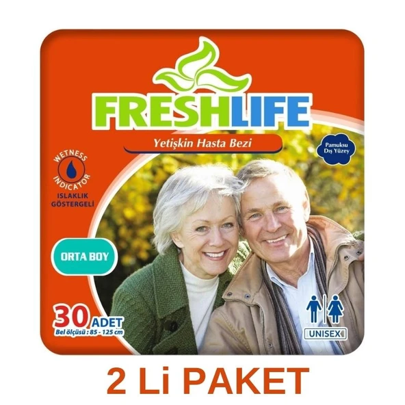 FRESHLİFE Yetişkin Hasta Bezi Bağlamalı Large-büyük Boy 60 Adet (30-2 ADET) ürün görseli 1