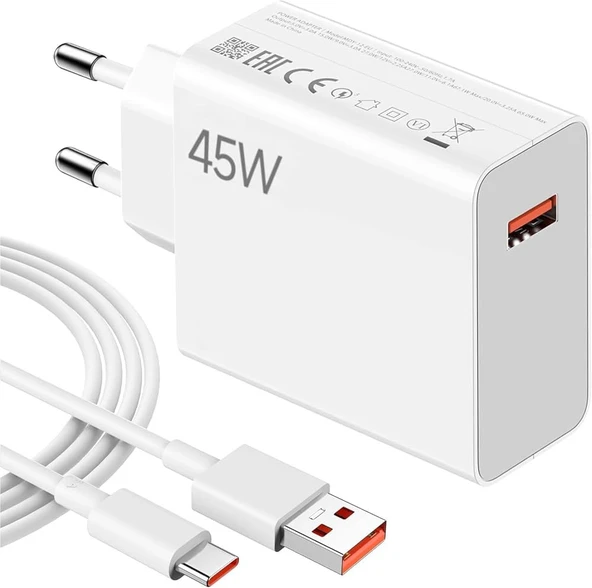 Xiaomi 45W USB-C Hızlı Şarj Adaptörü ve Type-C Kablo - MDY-10-EL (Xiaomi Türkiye Garantili) ürün görseli 1