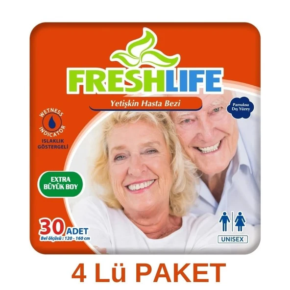 FRESHLİFE Belbantlı XL Ekstra Large Büyük Hasta Bezi 120 Adet ürün görseli 1