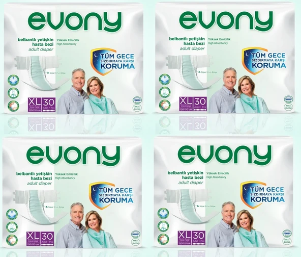 EVONY Belbantlı Yetişkin Hasta Bezi Xl Beden 120 Adet ürün görseli 1