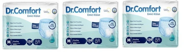 DR.COMFORT Yetişkin Emici Külot Medium30'lu 3 Paket 90 Adet ürün görseli 1