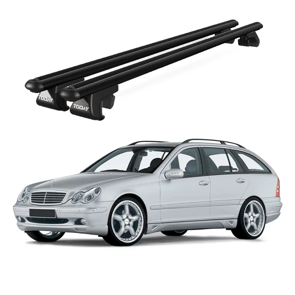 Venüs Mercedes-Benz C Series (S203) (2000-2007) Uyumlu Siyah Ara Atkı Port Bagaj Tavan Barı ürün görseli 1