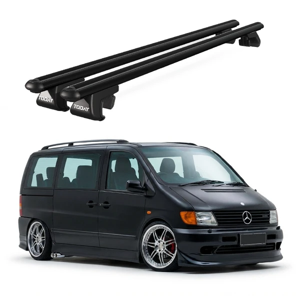 Venüs Mercedes-Benz Vito (W638) (1996-2003) Uyumlu Siyah Ara Atkı Port Bagaj Tavan Barı ürün görseli 1